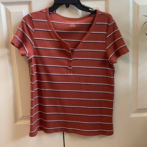 Striped henley short sleeve